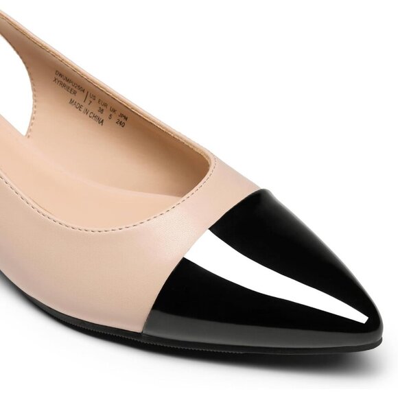 🆕Women Sling back Heels Pointed Closed Toe Low Block Pumps for Party Wedding - - Picture 4 of 7